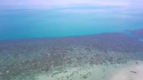 Aerial drone panoramic view at the low tide Stock Footage 134439588