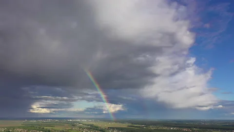Aerial drone panoramic view at rainbow, 4k Stock Footage 133194286