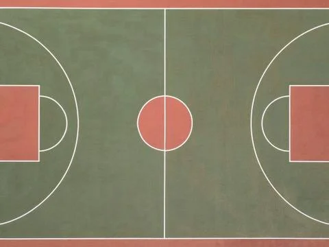 Aerial drone photography of a multiple function sprots ground for basketball Stock Photos