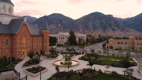 Aerial Drone Provo Temple Stock Footage 79795970
