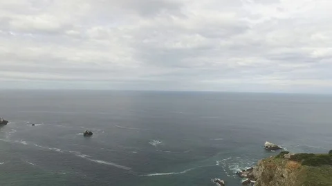 Aerial Drone Pull Back Over Bixby Bridge and Ocean In Big Sur California Stock Footage 84038759