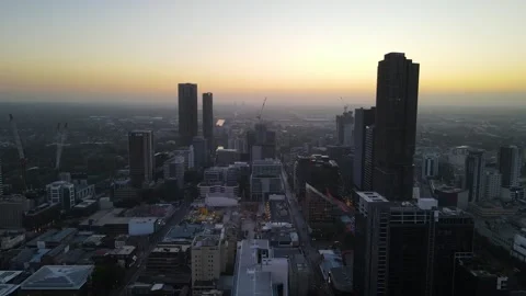 Aerial drone pullback reverse view above Parramatta cbd in Sydney, NSW Australia Vídeo Stock 258699212