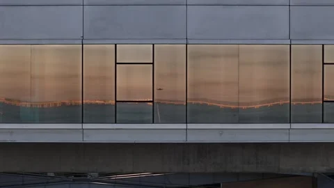 Aerial drone reflective view of cable cars Parque das Nacoes, Lisbon, Portugal 스톡 동영상 318463059