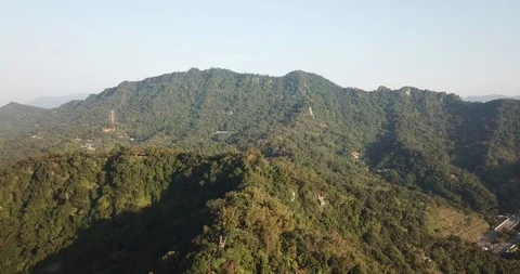 Aerial Drone Reverse - Elephant Mountain Taipei Stock Footage 124902627