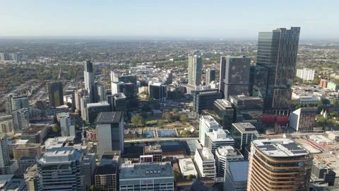 Aerial drone reverse view of Parramatta CBD in Greater Western Sydney, NSW Video stock 225200188