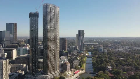 Aerial drone reverse view of Parramatta in Western Sydney, NSW in June 2023 스톡 동영상 243486524