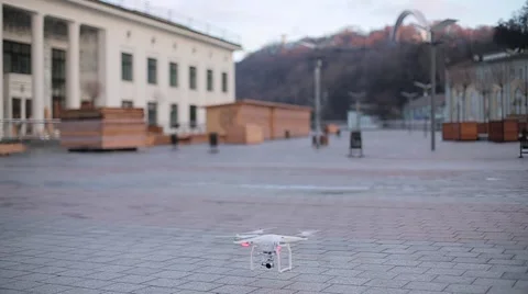 Aerial drone rises above the ground Stock Footage 61431006