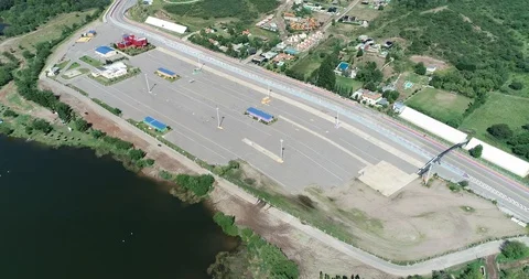 Aerial drone scene of empty infraestructure for car racetracks. Senital view 스톡 동영상 118915173