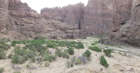 Aerial drone scene of Piedra Parada, a great canyon on Patagonia landscape 스톡 동영상 59132084