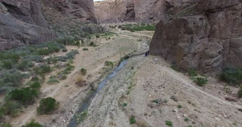 Aerial drone scene of Piedra Parada, a great canyon on Patagonia landscape 스톡 동영상 59136179