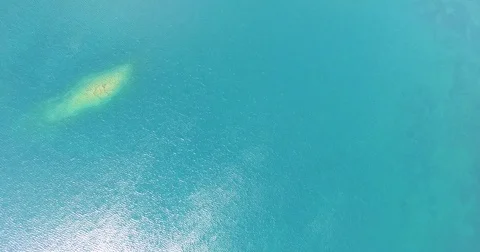 Aerial drone scene from top view to front view of green lake Video stock 72722341