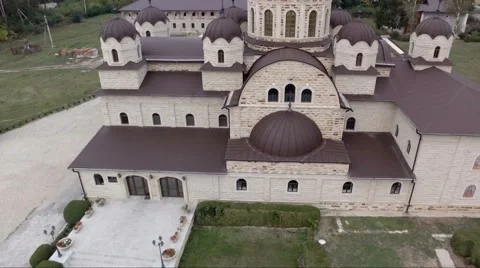 Aerial drone shooting monastery Stock Footage 68138926