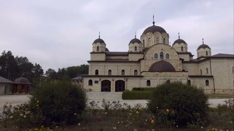 Aerial drone shooting monastery Stock Footage 68139347