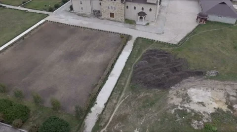 Aerial drone shooting monastery Stock Footage 68142406