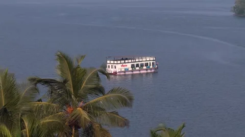 Aerial drone shot of backwaters in Honnavar Karnataka India Vidéo 333549980