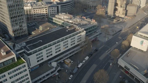 Aerial Drone Shot Berlin Empty Street Top View Stock Footage 128766479
