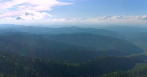 Aerial Drone Shot of Blue Ridge Mountains & Parkway, 4K Cinematic Stock Footage