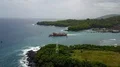 Aerial drone shot boats and seascape in Bali Padang Bai 4k or 4k+ Resolution