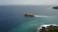 Aerial drone shot boats and seascape in Bali Padang Bai 4k or 4k+ Resolution
