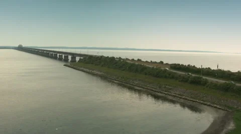 Aerial drone shot of a bridge Stock Footage 52850792