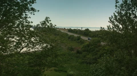 Aerial drone shot of a bridge Stock Footage 52853076