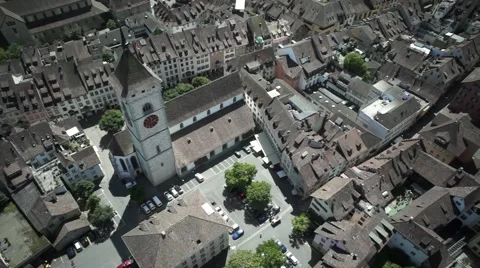 Aerial drone shot of a Clock Tower Stock Footage 64551749