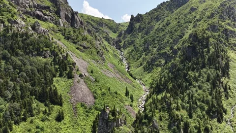 Aerial Drone Shot of Derebasi Bends, World's Most Dangerous Road Stock Footage 341470904
