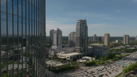 Aerial Drone shot Downtown and uptown Houston City Skyline Video stock 246700357