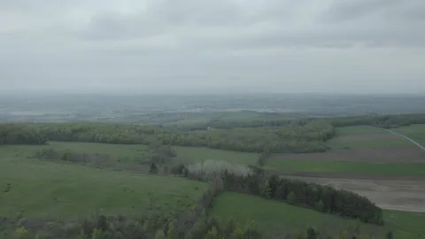 Aerial Drone Shot of Dramatic Cloudy Rural Landscape Stock Footage 160922538
