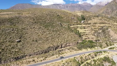 Aerial drone shot, driving through Colca Valley, Peru 4k stabilized Stock Footage 162477378