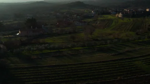 Aerial drone shot of fields in carso karst 스톡 동영상 235980787