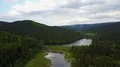 Aerial drone shot fly over Söse Dam and reservoir in mountain range Harz 4k or 4k+ Resolution