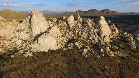 Aerial Drone Shot Flying Through Rock Mountains 4 Stock Footage 112433571