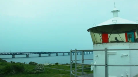 Aerial drone shot of a lighthouse Stock Footage 52849880