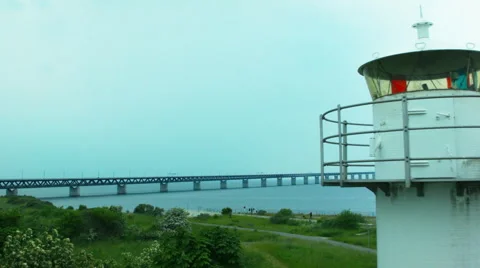 Aerial drone shot of a lighthouse Stock Footage 52888346