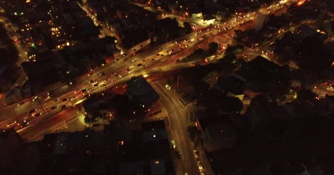 Aerial drone shot. Lightning storm over Brooklyn and New York City. 動画素材 66428758