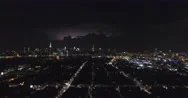 Aerial Drone Shot. Lightning Storm Over Brooklyn And New York City. Stock Footage