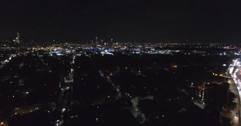 Aerial drone shot. Lightning storm over Brooklyn and New York City. 動画素材 66429329