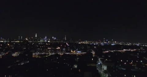 Aerial drone shot. Lightning storm over Brooklyn and New York City. 動画素材 66429463