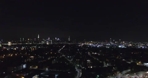 Aerial drone shot. Lightning storm over Brooklyn and New York City. 動画素材 66430767