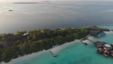 Aerial Drone Shot Of MALDIVES ISLAND Stock Video Pond5