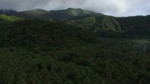 Aerial Drone Shot Of Mountain Range With Clouds, Philippines Stock Footage 169106470