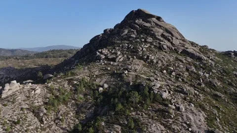 Aerial drone shot of mountains Curvaceira and Calcedónia in Portugal Stock Footage 338366053