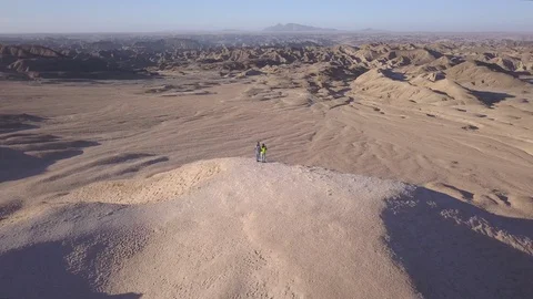 Aerial drone shot Namibia desert, Africa in 4K establishing Erongo region Stock Footage 91072402