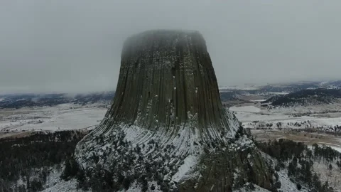 Aerial Drone Shot Over The Devils Tower National Monument Wyoming Stock Footage 146664126