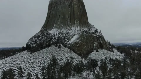 Aerial Drone Shot Over The Devils Tower National Monument Wyoming Stock Footage 146664968