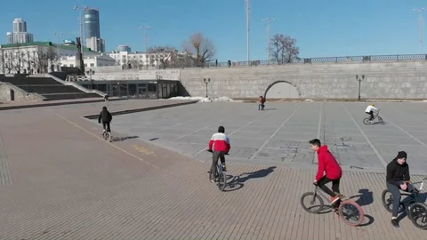 Aerial, Drone Shot, Over The Empty Yekaterinburg ekb007 Stock Footage 128193445