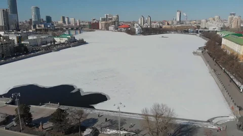 Aerial, Drone Shot, Over The Empty Yekaterinburg ekb014 Video stock 128193510