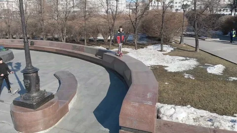 Aerial, Drone Shot, Over The Empty Yekaterinburg ekb017 Video stock 128193531