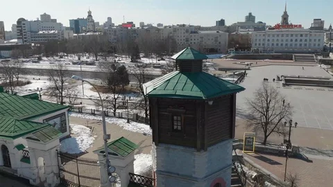 Aerial, Drone Shot, Over The Empty Yekaterinburg ekb019 Stock Footage 128193558